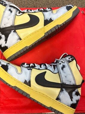 Nike Kids Yellow, Black & White High-Top Sneakers
